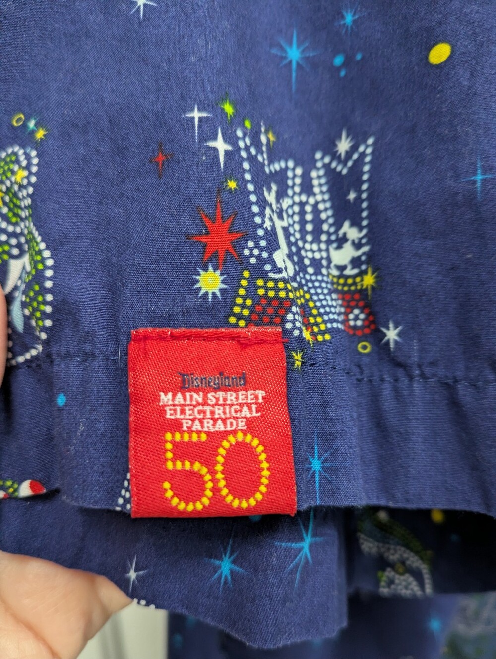 Disney Main Street Electrical Parade Men's Navy Shirt with Colorful Buttons - Picture 4 of 8